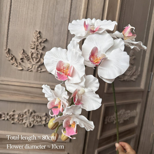7-head artificial Phalaenopsis orchid bouquet in pink color