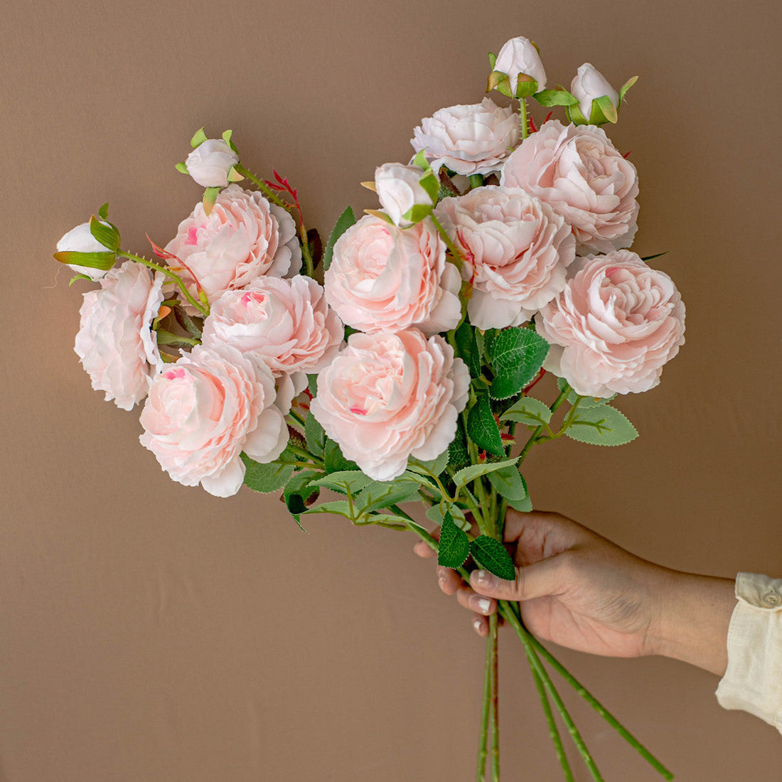 Artificial rose peony stem product photo for small dining table centerpiece