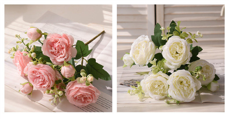 Silk Persian rose bouquet detail image 11