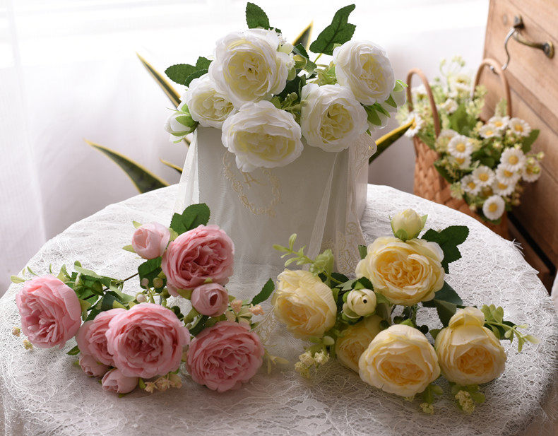 Silk Persian rose bouquet detail image 16