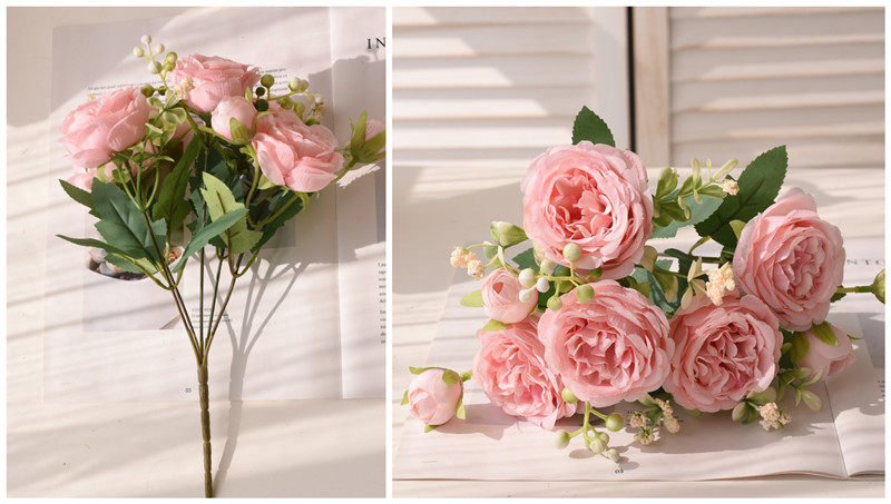Silk Persian rose bouquet detail image 18