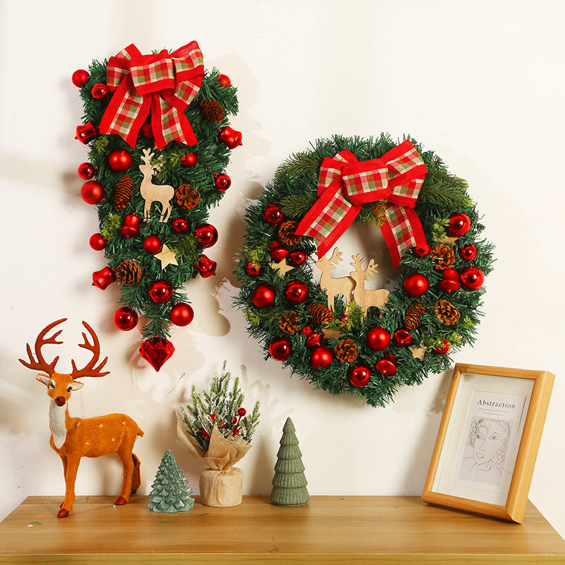 Festive wreath and hanging tree ornament for holiday styling