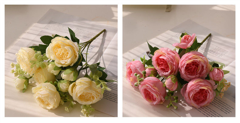 Silk Persian rose bouquet detail image 12