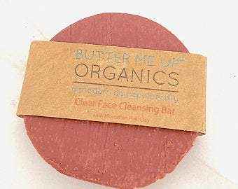 Organic Facial Bar Soap with Rose Clay - Handmade Organic Face Soap