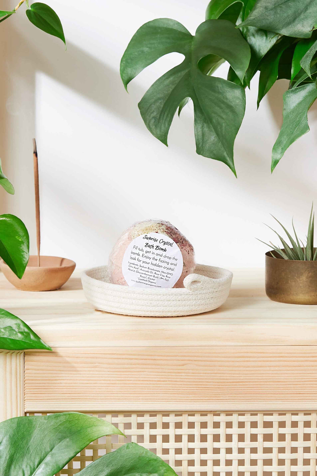 Organic Crystal Bath Bomb with Pure Essential Oils and Hidden Gemstone