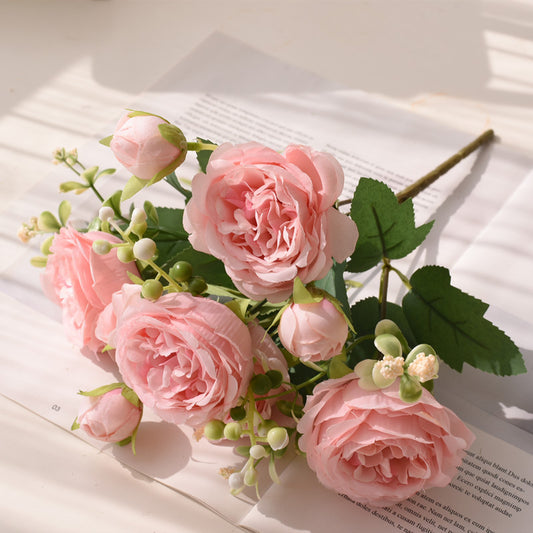 Silk Persian rose bouquet detail image 2