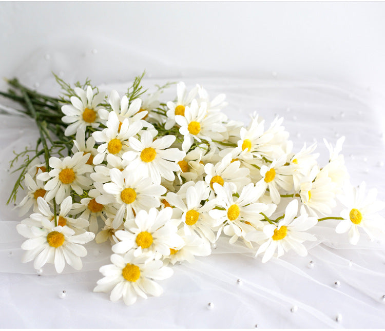 Artificial daisy chamomile bouquet vase decor image 5