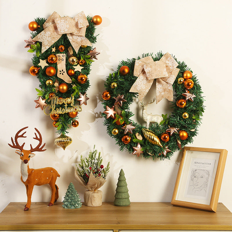 Christmas wall decor set with garland and ornaments