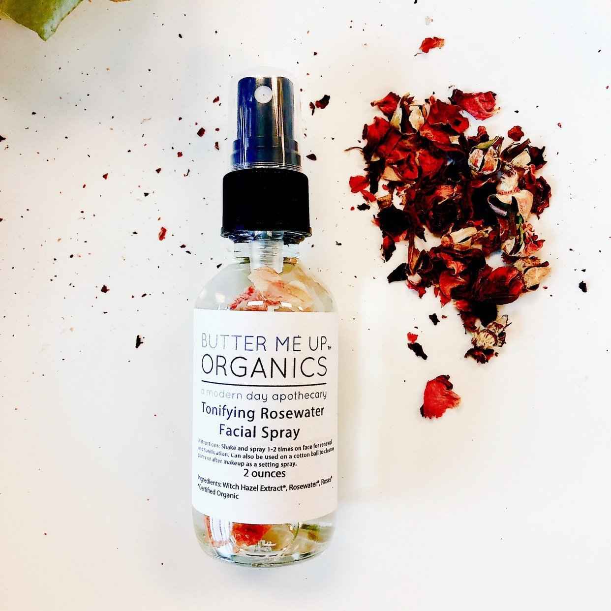 Organic Rosewater Toner - Natural Facial Mist and Makeup Setting Spray