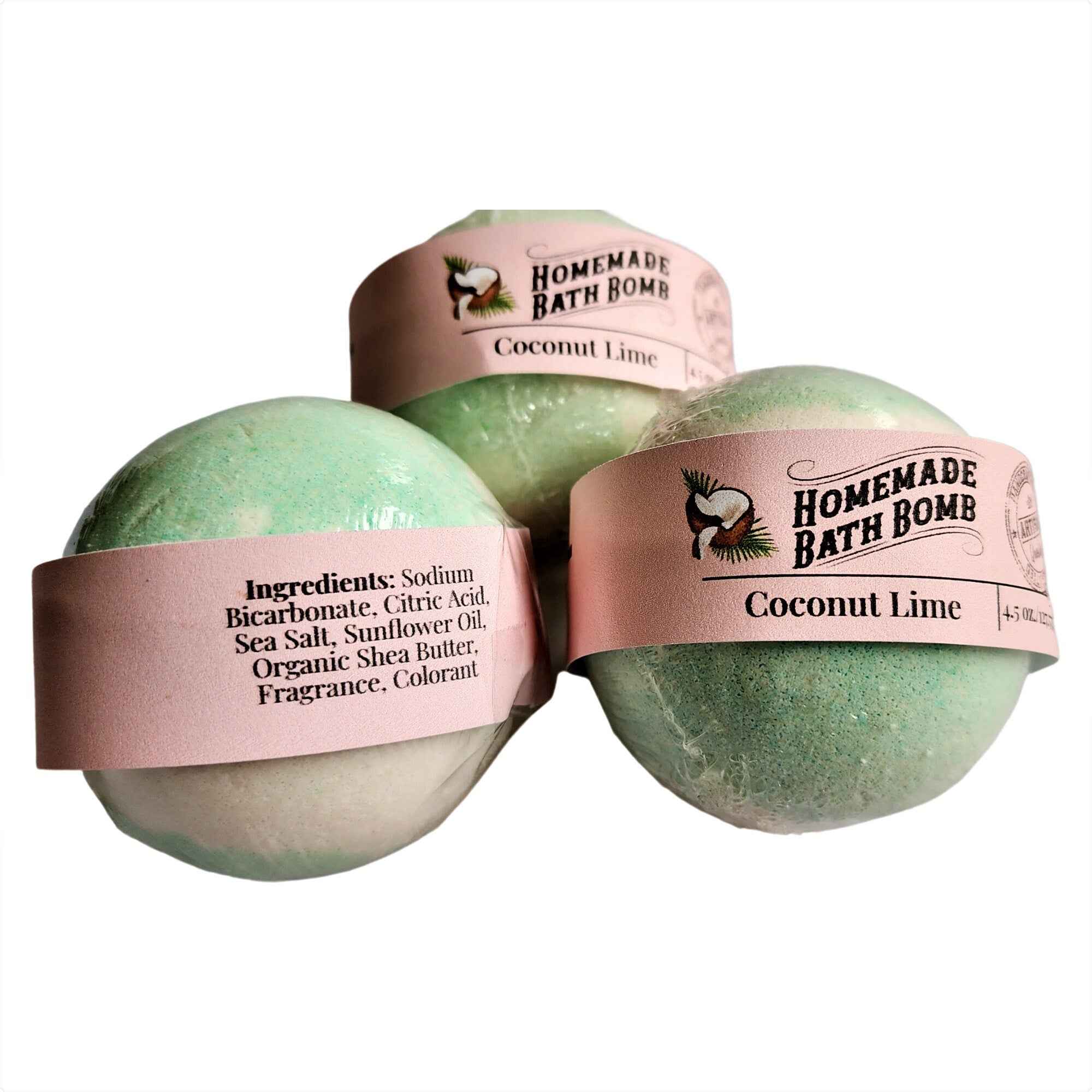 Coconut Lime Bath Bomb - Refreshing Soak for Relaxation and Rejuvenation