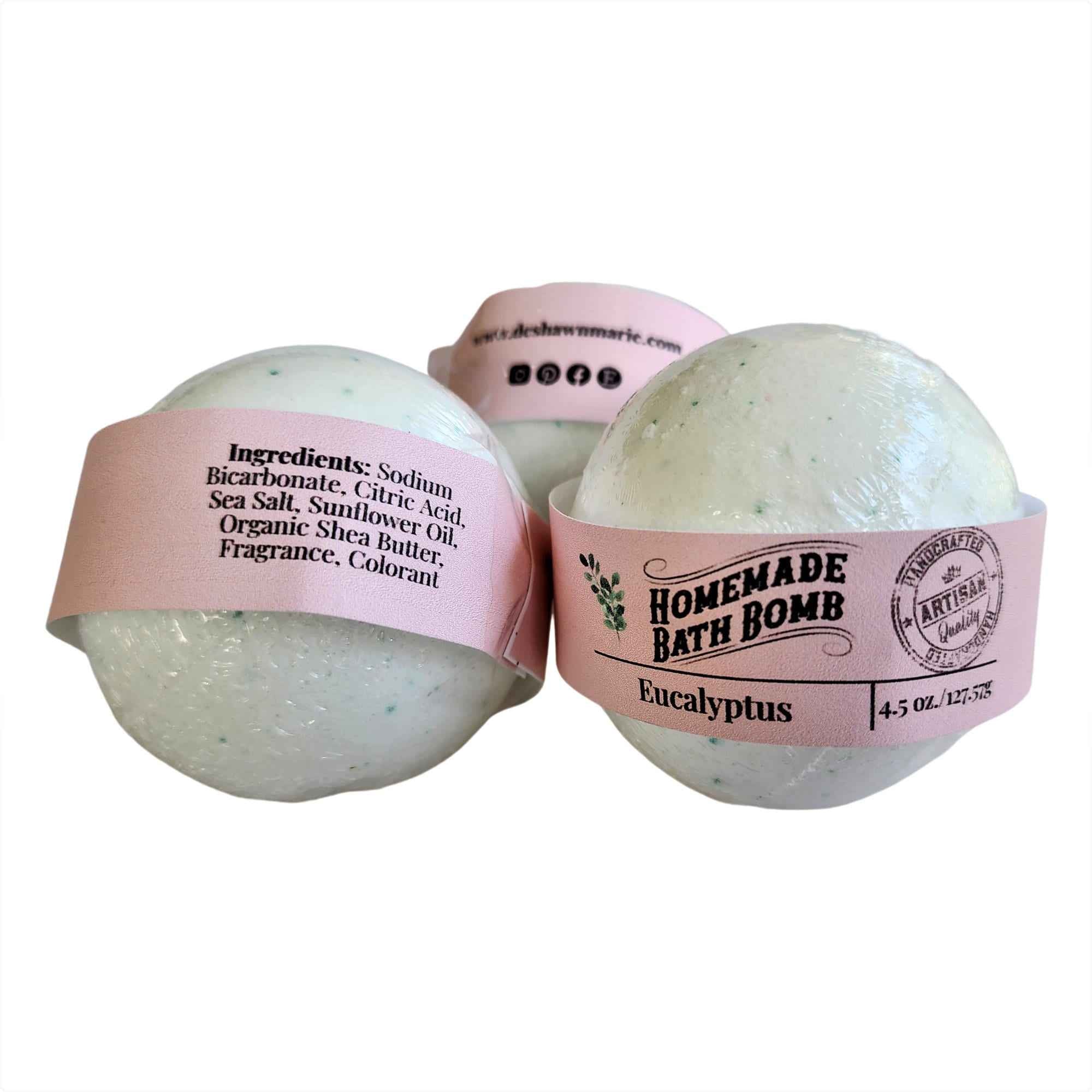 Eucalyptus Bath Bomb - Vegan Natural Bath Fizzy for a Relaxing Spa Experience