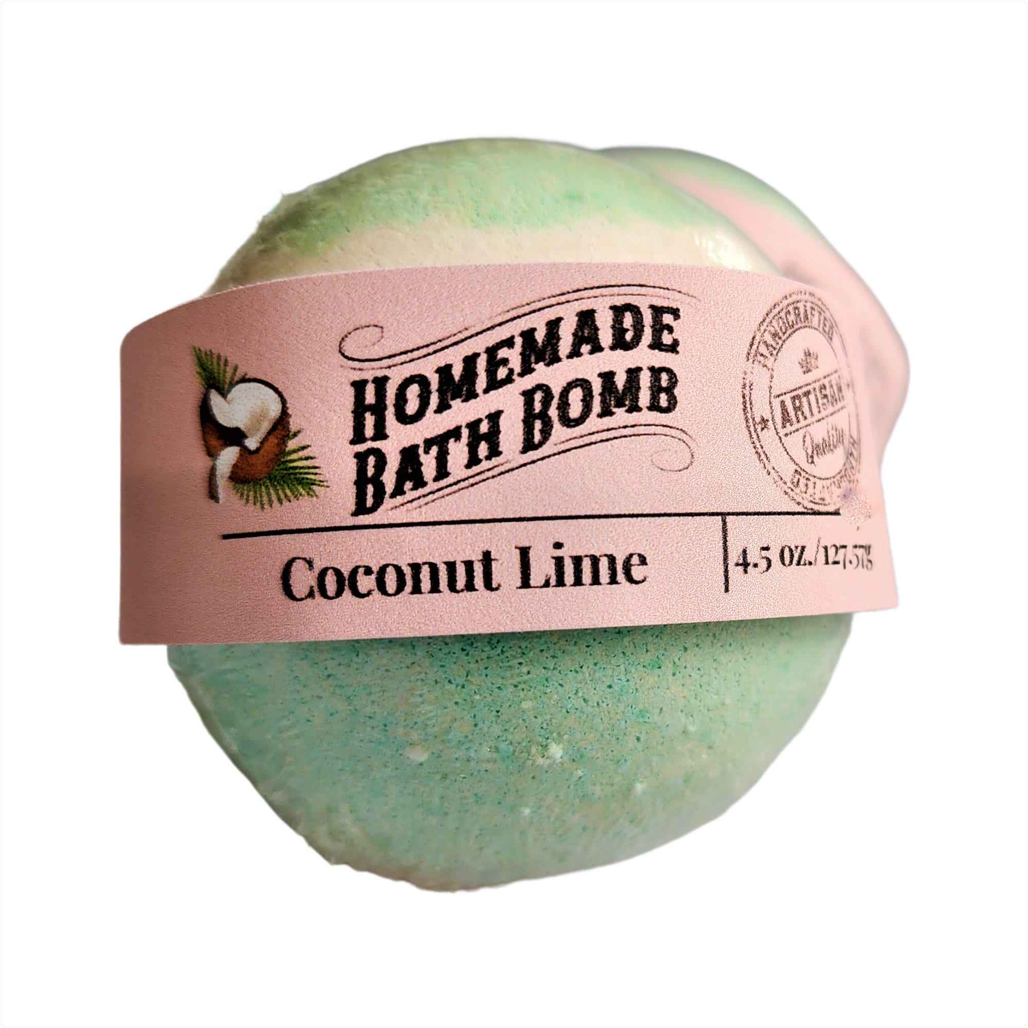 Coconut Lime Bath Bomb - Refreshing Soak for Relaxation and Rejuvenation