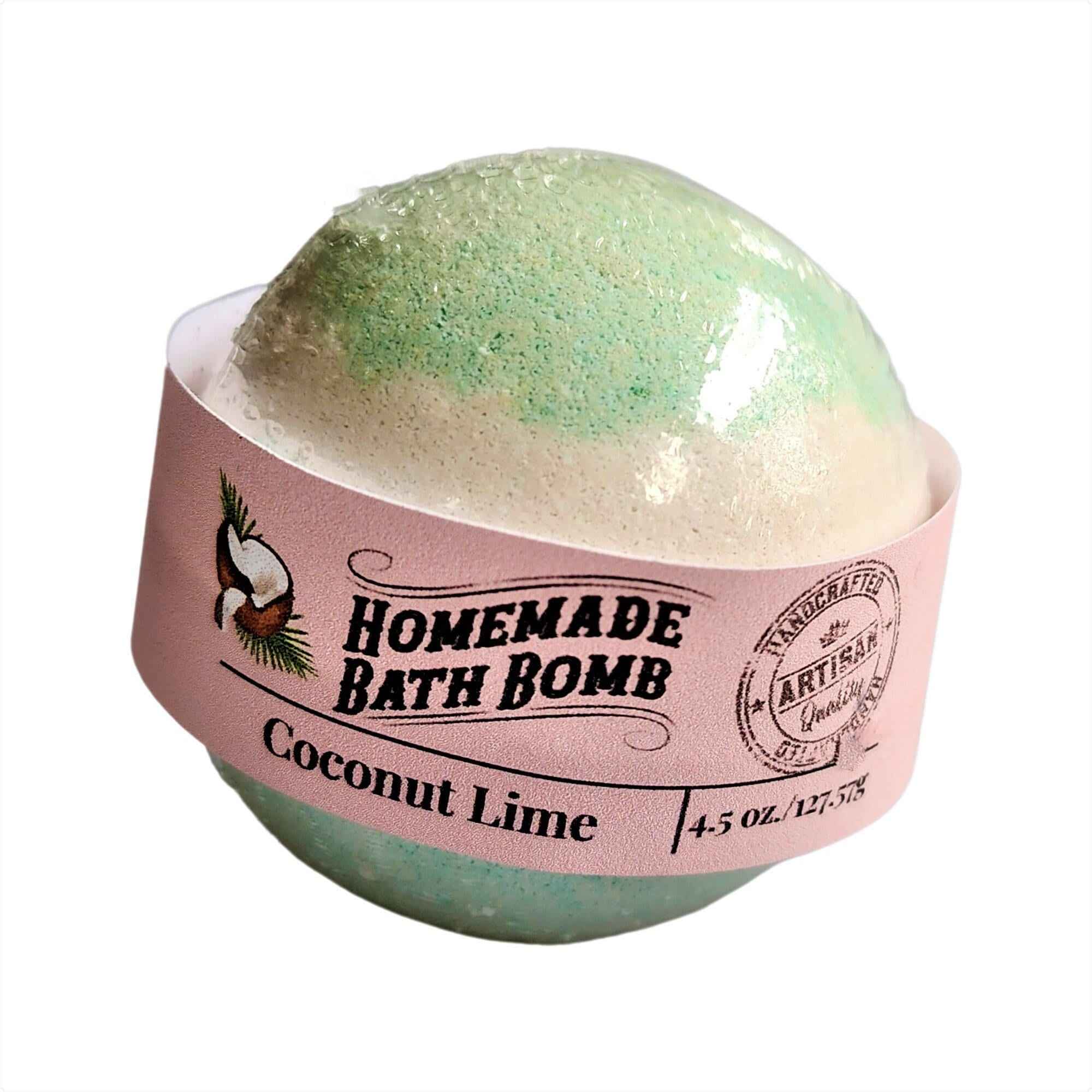 Coconut Lime Bath Bomb - Refreshing Soak for Relaxation and Rejuvenation