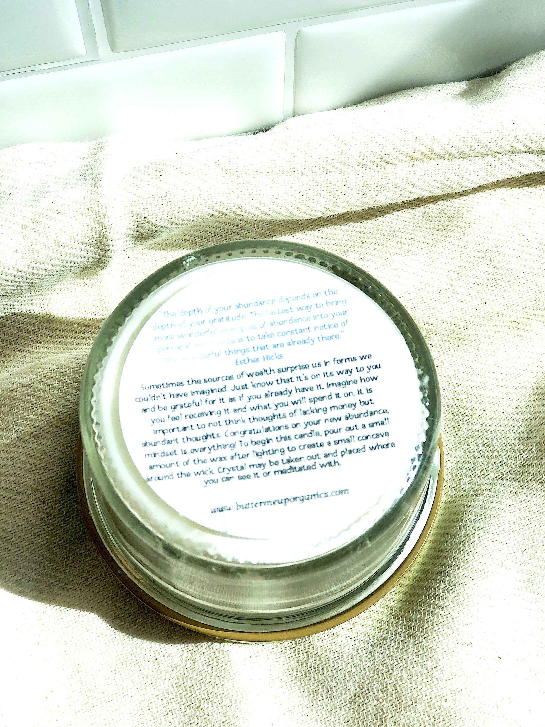 Abundance Intention Candle - Hand Poured Ritual Candle for Manifestation