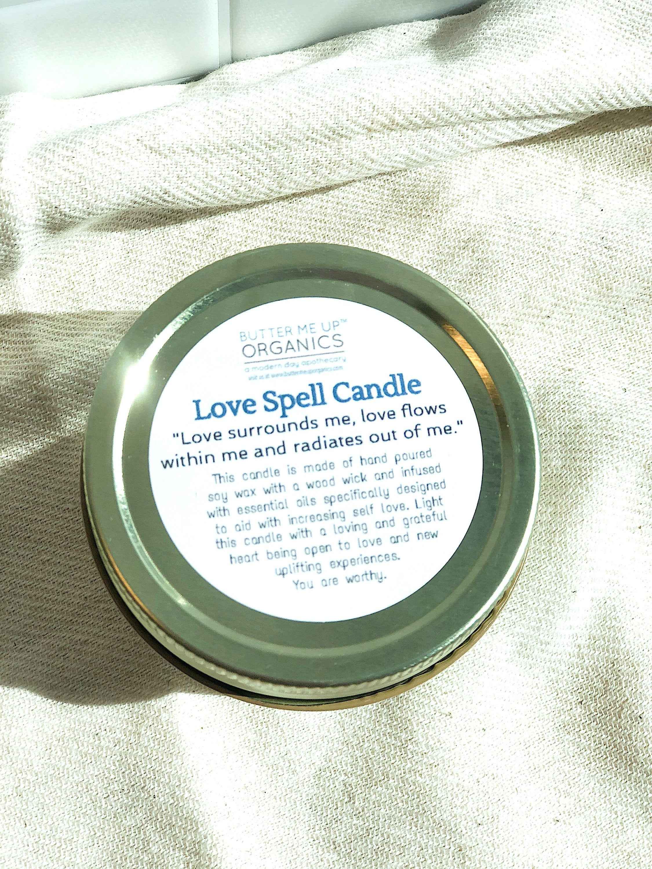 Love Spell Candle | Intention Ritual Candle for Love and Light with Rose Essence
